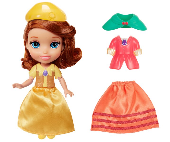 迪士尼公主 6吋小公主蘇菲亞娃娃服飾組 (黃帽子)