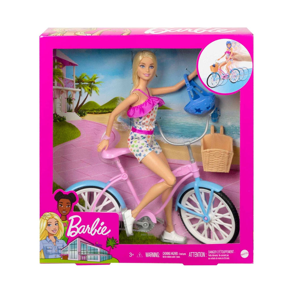MATTEL Barbie 芭比娃娃 芭比時尚自行車組合