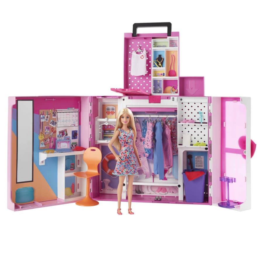 【限宅配】MATTEL Barbie 芭比娃娃 芭比夢幻雙層衣櫃組合