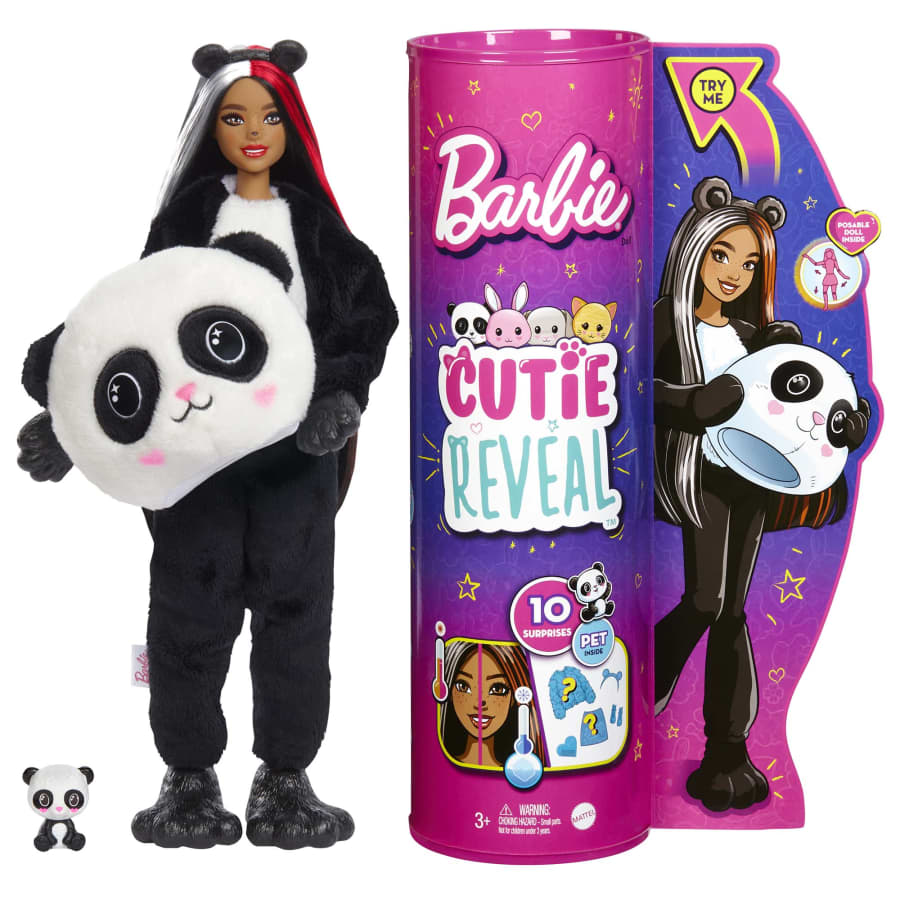 MATTEL Barbie 芭比娃娃 芭比驚喜造型娃娃可愛動物系列 熊貓