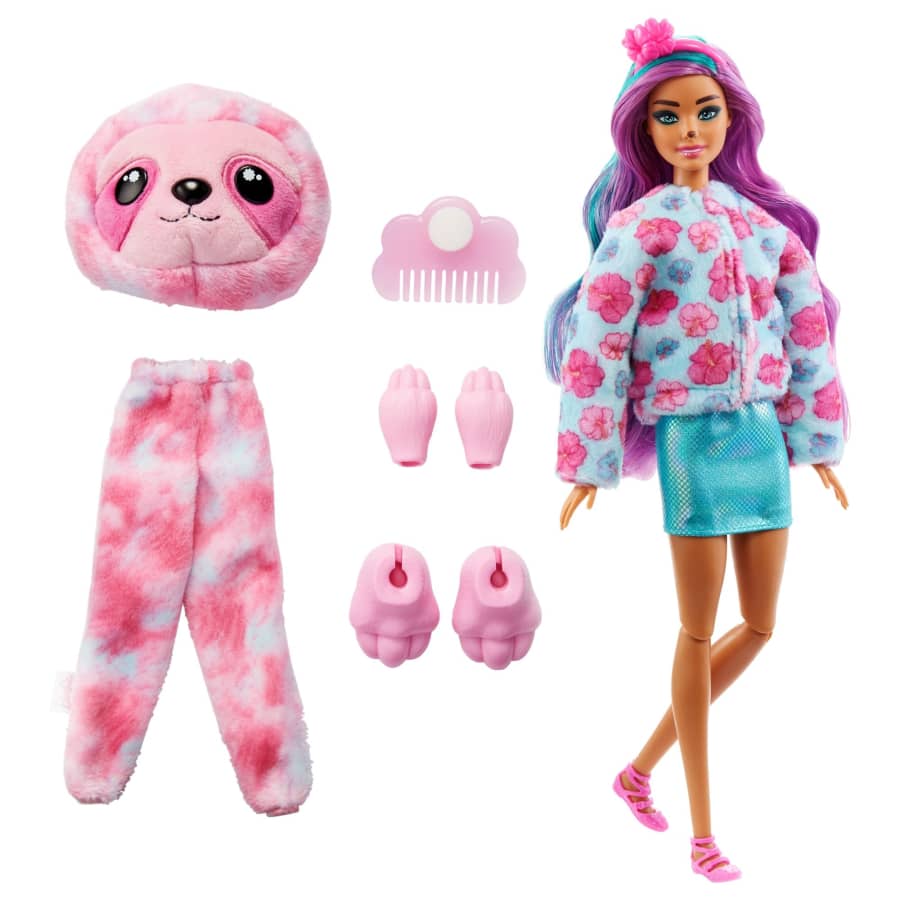 MATTEL Barbie 芭比娃娃 芭比驚喜造型娃娃夢幻動物系 樹懶