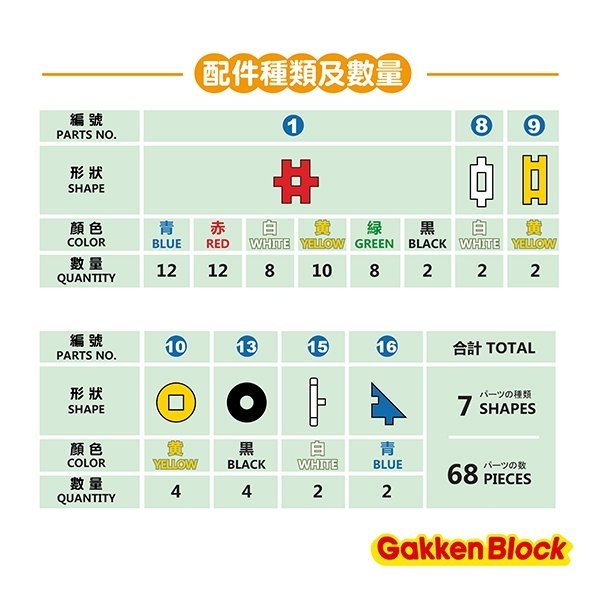 日本Gakken學研益智積木 啟發系列 (黃色新款 1歲-)