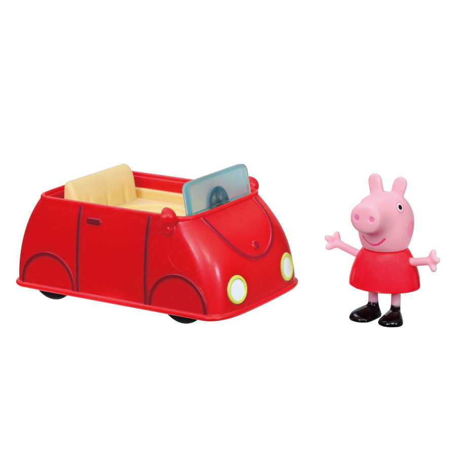 孩之寶 Peppa Pig 粉紅豬小妹 3吋公仔交通工具組 小紅車 (HF2185)