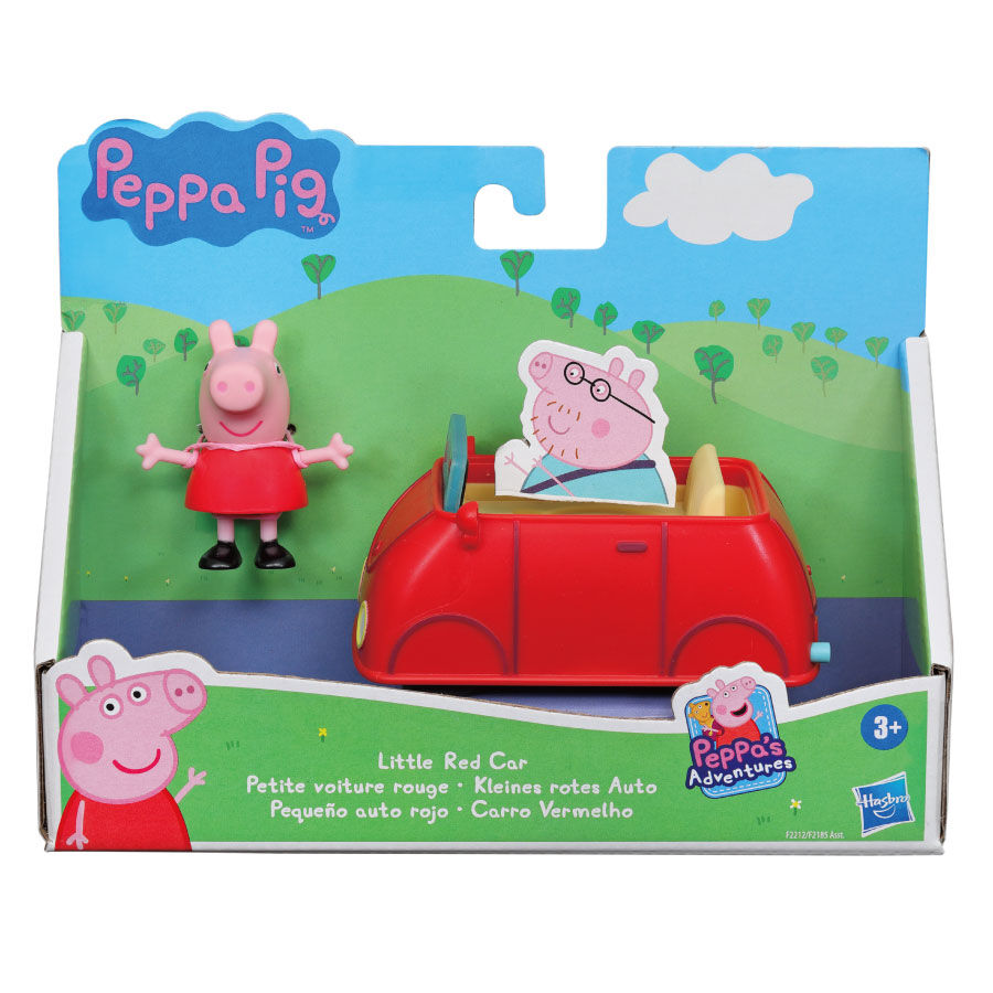 孩之寶 Peppa Pig 粉紅豬小妹 3吋公仔交通工具組 小紅車 (HF2185)