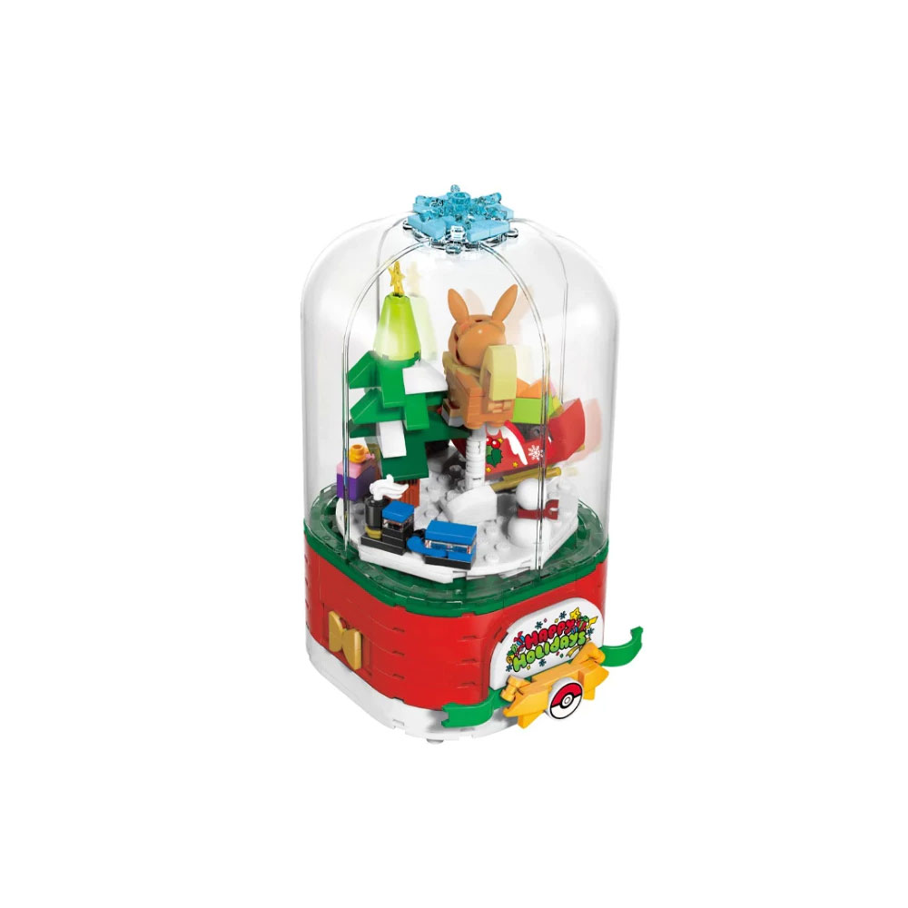 Qman 寶可夢系列 積木 寶可夢歡樂聖誕音樂盒