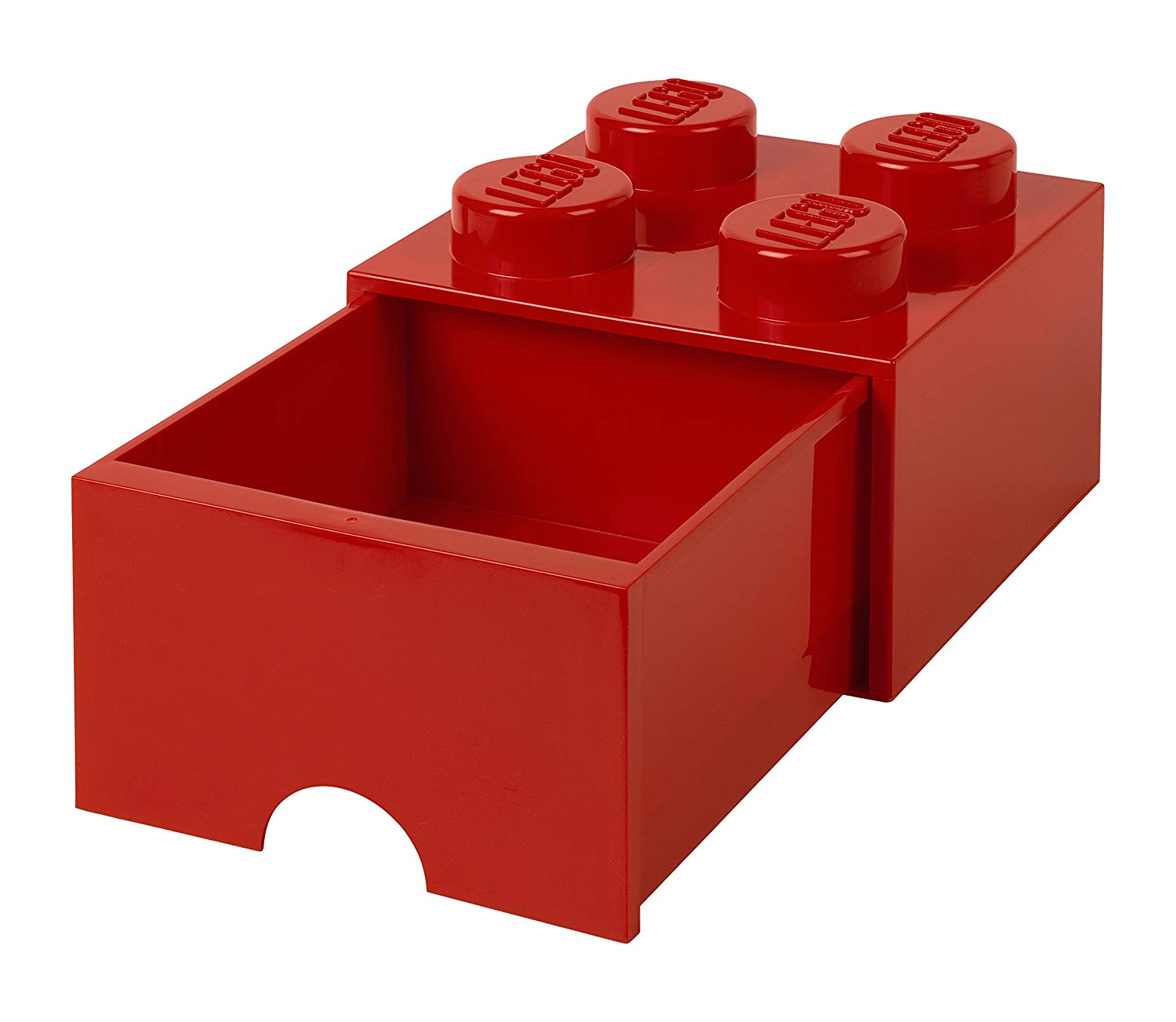 LEGO積木收納展示系列 經典方塊四抽屜盒 (鮮紅)